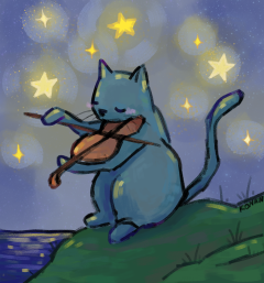 Cat Playing Violin